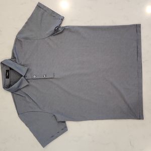 Theory Short Sleeved Polo Stripes Navy White Size: Large